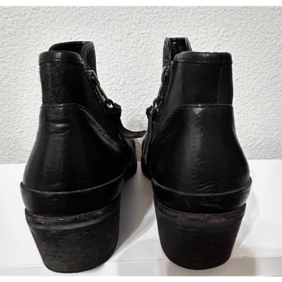 UGG Penelope Ankle Boots Black Suede Leather Size 8 Bootie Sherpa Lined - Picture 9 of 13